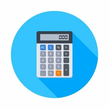 Electronic calculator, Vector, Flat icon Stock Illustration