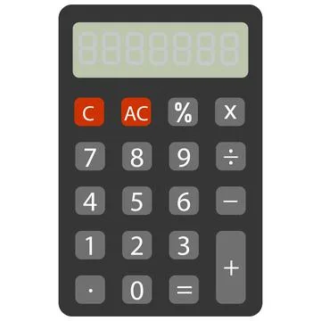 Electronic calculator on white background. Basic calculator symbol. Stock-Illustration