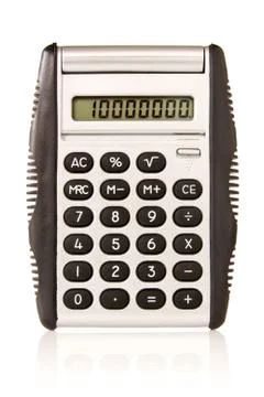 Electronic  calculator on white background Stock Photos