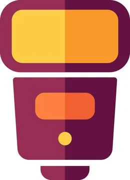 Electronic camera flash speedlight gear flat icon Stock Illustration