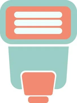 Electronic camera flash speedlight lighting pastel icon Stock Illustration