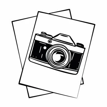Electronic Camera Icon Simple Flat Art Stock Illustration