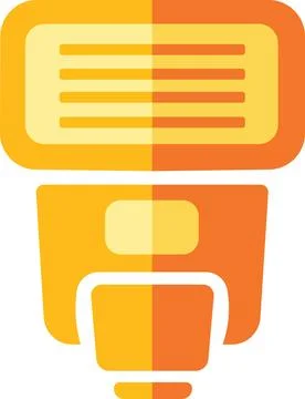 Electronic camera speedlight flash light flat icon Stock Illustration