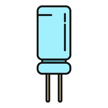 Electronic capacitor component for electrical engineering circuits Stock Illustration
