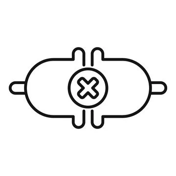 Electronic capacitor component showing error with cross symbol Stock-Illustration