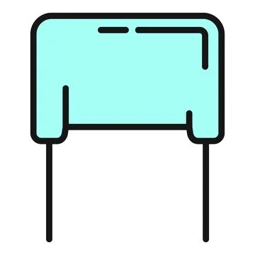 Electronic capacitor component storing electric charge icon Stock Illustration