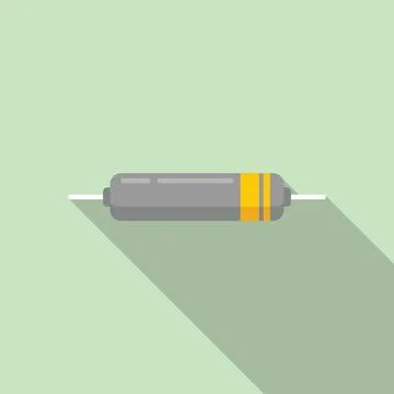 Electronic capacitor icon flat . Component resistor Stock Illustration