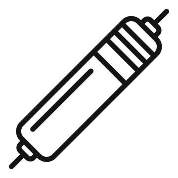 Electronic capacitor icon outline . Component resistor Stock Illustration