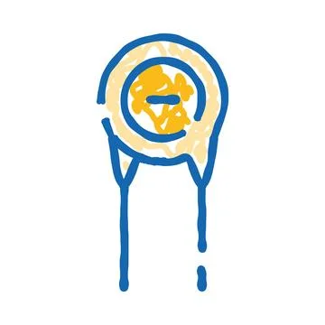 Electronic capacitor icon representing power and current Ilustración de archivo