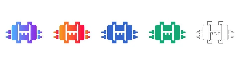 Electronic Capacitor or Resistor Component Graphic Collection Stock Illustration