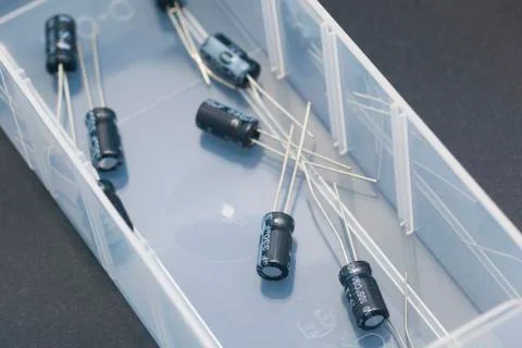 Electronic capacitors Stock Photos