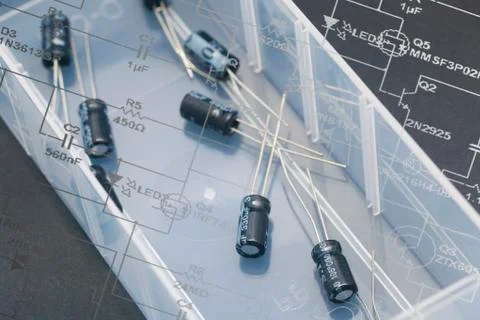 Electronic capacitors Stock Photos