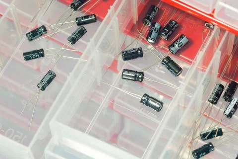 Electronic capacitors Stock Photos