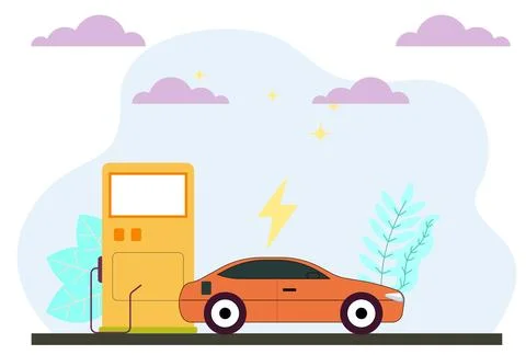 Electronic Car Concept Illustration Stock Illustration