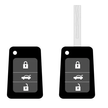 Electronic car remote key icon on white background. car key sign. car remote Stockillustratie
