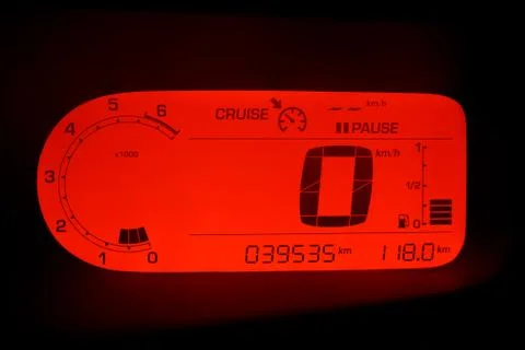 Electronic car speedometer display Stock Photos