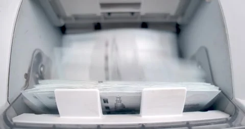 Electronic Cash Counting Machine Processing Egyptian Money Efficiently Stock Footage 317923226