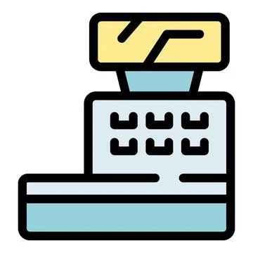 Electronic cash register processing payment, representing modern point of sal Stockillustratie