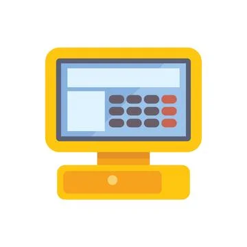 Electronic cash register with touch screen showing processing payment Stock Illustration