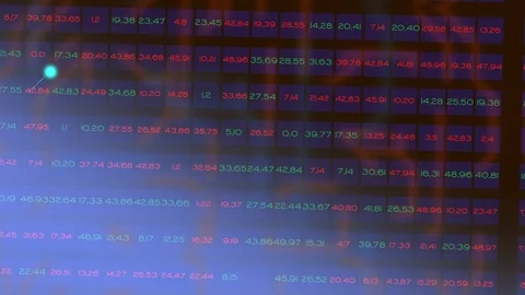 Electronic chart going up and down showing stock market rates. Stock Footage 126711728