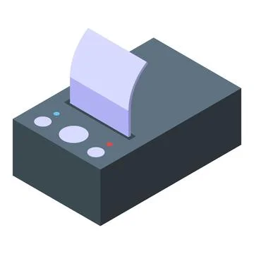 Electronic check printing machine printing a blank receipt Stock Illustration