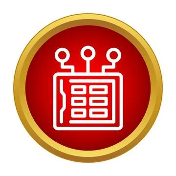 Electronic chip circuit board icon representing technology Stock Illustration
