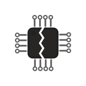 Electronic chip damaged, abstract vector design by ESP10 Stock Illustration