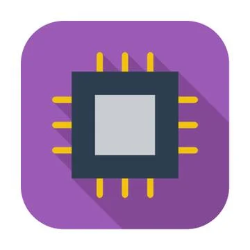 Electronic chip flat icon 2 스톡 일러스트