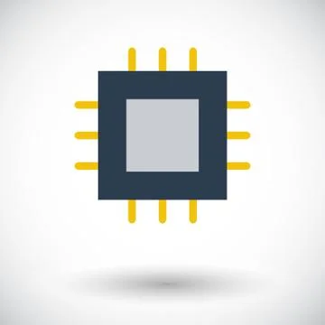 Electronic chip flat icon 2 스톡 일러스트