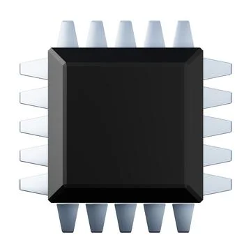 Electronic chip high quality 3D render illustration. Computer technology Stockillustratie