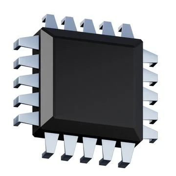 Electronic chip high quality 3D render illustration. Computer technology Stock Illustration