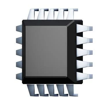 Electronic chip high quality 3D render illustration. Computer technology Stock Illustration