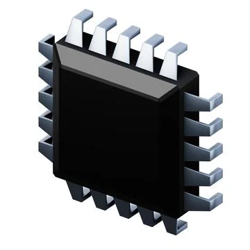 Electronic chip high quality 3D render illustration. Computer technology Stock Illustration