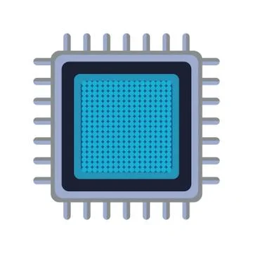 Electronic chip icon, flat design イラスト素材
