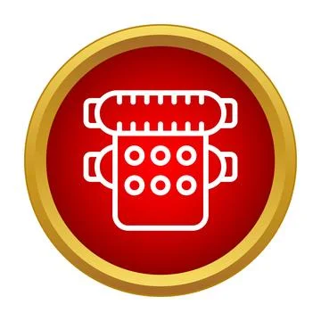 Electronic chip icon illustrating technology and computing hardware 库存插图