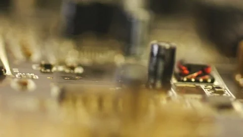 Electronic chip Macro shot Technology background. Stock Footage 75741026