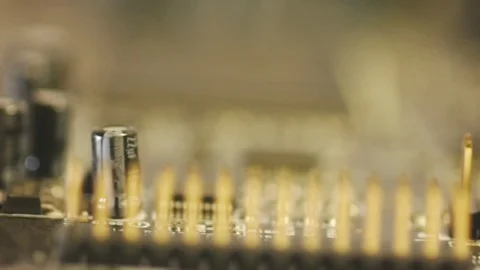 Electronic chip Macro shot Technology background. Stock Footage 75741578