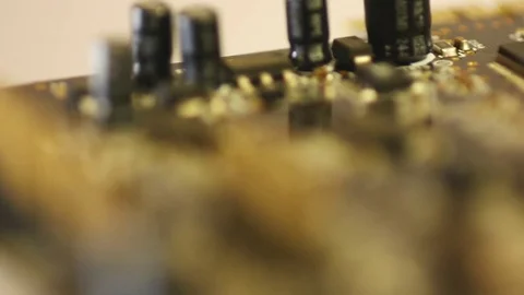 Electronic chip Macro shot Technology background. Stock Footage 75741837