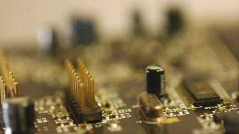 Electronic chip Macro shot Technology background. Stock Footage 75743049