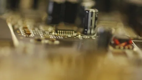 Electronic chip Macro shot Technology background. Stock Footage 75743078