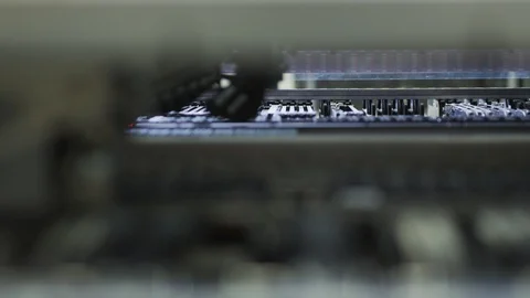 Electronic Chip Manufacturing - High Tech Engineering Stock Footage 85703454