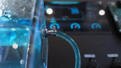 Electronic Chip with Precision Cooling Tubes and Sensors Stock Footage 348831906
