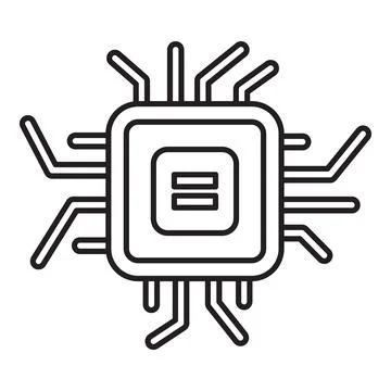 Electronic chip representing computing power and technology innovation Stock Illustration