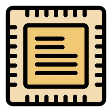 Electronic chip representing a cpu, symbolizing computing power, software dev Illustrazione stock