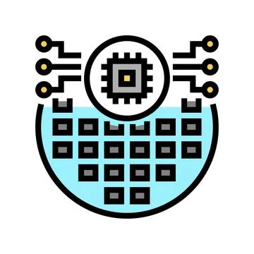 Electronic chip semiconductor manufacturing color icon vector illustration Stockillustratie