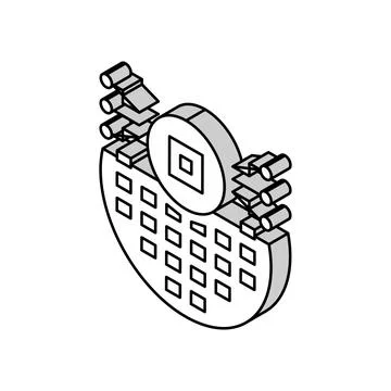 Electronic chip semiconductor manufacturing isometric icon vector illustration イラスト素材