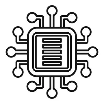 Electronic chip transmitting data through its multiple connections 库存插图