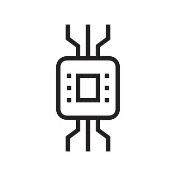 Electronic chip vector icon design template 스톡 일러스트
