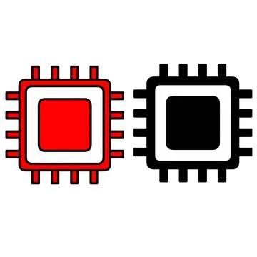 Electronic chip vector icon Stockillustratie
