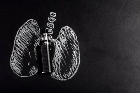 Electronic cigarette and lungs. Stock Photos